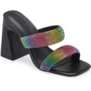 🌸OPEN EDIT🌸Sasha Rhinestone Sandal in Black
Rainbow Size: 5